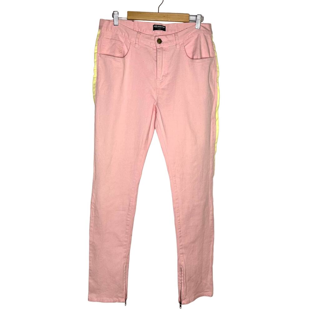 Pink Dolphin Jeans Tuxedo Stripe Size 28 Pink